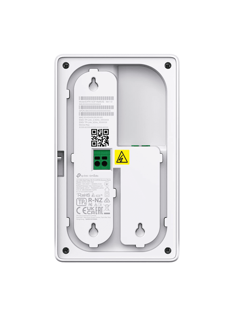 TP-LINK EAP615GP-Wall - GPON Punto de Acceso WiFi AC de Pared/ Velocidad de Hasta 1.2Gbps en 5GHz y 574Mbps en 2.4GHz/ Multi SSID & Beamforming/ Capacidad para VoIP/ Gestión Centralizada Omada