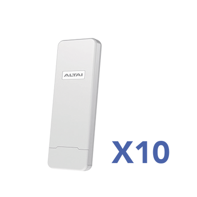 Kit de 10 Puntos de Acceso C1N Wi-Fi PTMP en 2.4 GHz Antena Sectorial Integrada de 70° de 10 dBi Hasta 800 m de Cobertura Soporta Fichas-Vouchers Administración en Nube Gratis con INSIGHTS (Con Versión de HW 4.0 ó Superior).