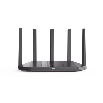 Router Inalámbrico / Wifi 6 / Hasta 3000 Mbps / Doble Banda AC (2.4 GHz y 5 GHz) / 4 Puertos 1000 Mbps / 5 Antenas Omnidireccional / Interior / Beamforming Optimizado / Administración Gratuita desde la Nube