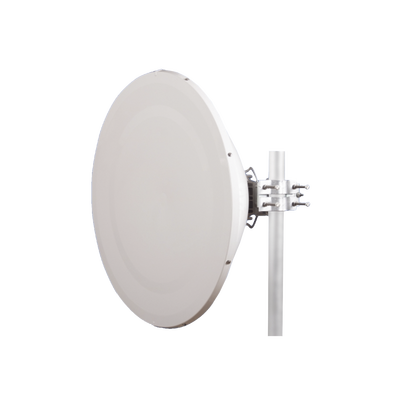 Antena direccional Alto Rendimiento / Parábola profunda para mayor aislamiento al ruido /4 ft / Guía de onda para radio B5x y C5x / Ganancia de 35 dBi / Soporte de acero inoxidable / Polaridad en 90 ° y 45 ° / Incluye montaje.