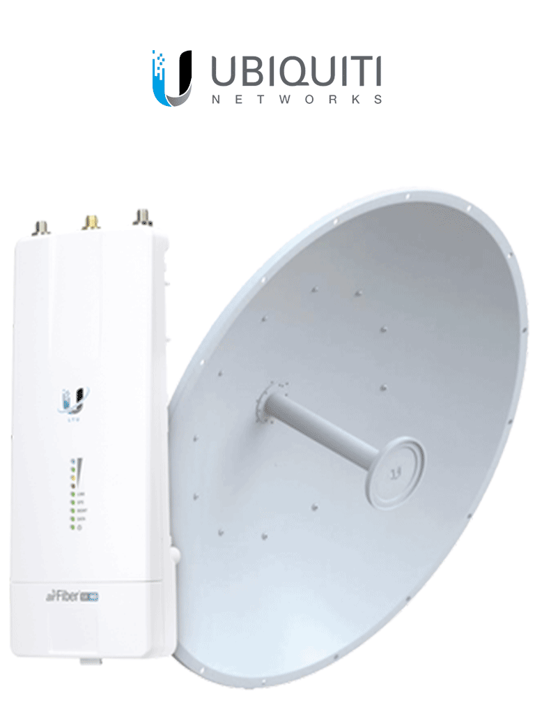 Ubiquiti AF-5XHD-34-S45 - Kit AirFiber con Radio AF-5XHD y Antena AirFiber de 34 dBi Slam-45 para enlaces PTP de clase carrier BACKHAUL con hasta 500 Mbps Full Duplex y en banda libre de 5.8 GHz.