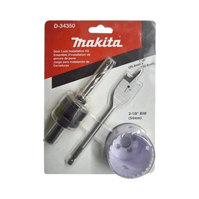 Juego para instalación de cerraduras con broca sierra bi-metal y juego de brocas tipo manita (bim 2-1/8” adaptador con broca piloto plano (1x6”).