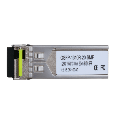 DAHUA GSFP1310R20SMF- MODULO FIBRA OPTICA SFP MONOMODO/ TRASMISION BIDIRECCIONAL/ CONECTOR LC/ HASTA 20KM/TX 1550nm RX 1310nm