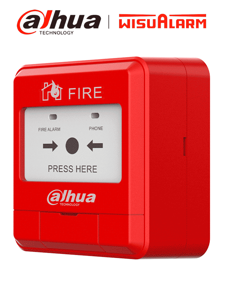 DAHUA WISUALARM HY-1200 - Estacion Manual de Alarma de Emergencia Direccionable/ 2 Hilos sin Polaridad/ Cumple con Norma EN54-11/ Saida Independiente Par de Contactos Normalmente Abiertos/ #LoNuevo #Wisualarm #EMW