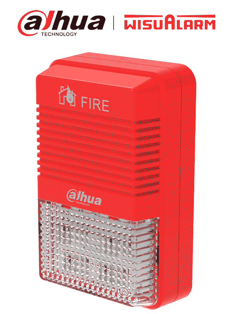 DAHUA WISUALARM HY-1500 - Lampara Estroboscópica con Sirena Direccionable/ 2 Hilos/ Volumen de 75 dB–115 dB/ 24V DC/ Cumple Normas: EN54-3 EN54-23/ Microprocesador integrado/ #LoNuevo #Wisualarm