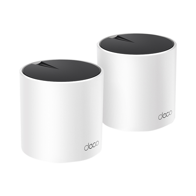 Kit 2 Routers Inalámbricos MESH Interior para Hogar / Doble Banda Wi-Fi 6 AX3000 Mbps / 3 Puerto Gigabit WAN/LAN / 2 Antenas Internas / Administración Mediante la App Deco (iOS Android) / Protección HomeShield