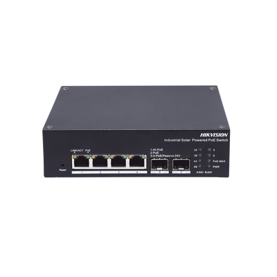 Switch Industrial con UPS / Administrable Gigabit / 3 Puertos Gigabit PoE+ (30 W) + 1 Puertos Gigabit PoE++ (90 W) / 2 Puertos SFP / 120 W Total / 48 a 57 VCD / Ideal para Proyectos / 300 Metros de Distancia
