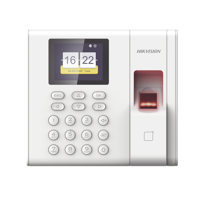 Checador de Huella con Batería de Respaldo  / Reportes por USB / 1 000 Usuarios / 1000 Huellas / 100 000 Registros / Lector de Tarjetas EM / Uso con iVMS-4200.