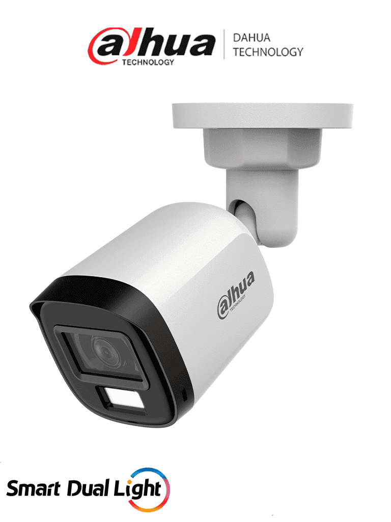 DAHUA DH-HAC-B1A51N-U-IL-A -Cámara Bullet de 5 MP Serie Cooper/ Lente 2.8 mm Apertura Hasta 106°/ Iluminación Dual Inteligente/ Iluminación Hasta 30Mts con IR +20Mts Luz Calida/ Micrófono Incorporado/ Plástico/ Para ExteriorIP67#LoNuevo #OD #CD