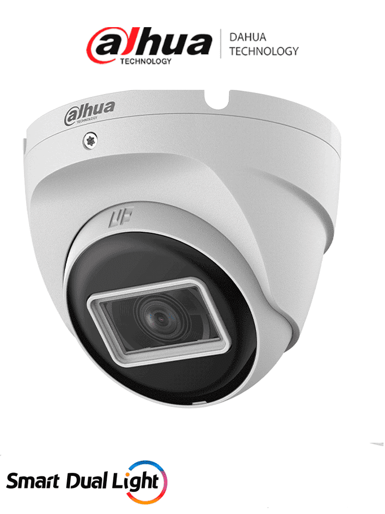 DAHUA DH-HAC-T2A51N-U-IL-A- Cámara Domo 5 Megapixeles/ Lente 2.8 mm con Apertura de Hasta 100°/ Iluminación Dual Inteligente/ Micrófono Integrado/ Iluminación de Hasta 30Mts IR + 20Mts Luz Calida/ Metal/ IP67/ Para Exterior #LoNuevo #OD #COD