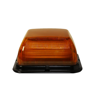 Baliza LED Cuadrada base de polipropileno reforzado perfil medio 12-24 VCC 24 patrones de destellos ámbar