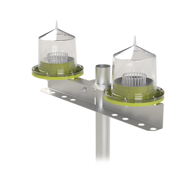 Lámpara Doble de Obstrucción Tipo L-810/ Autónoma (sistema solar incluido)/ Luz fija o Intermitente.