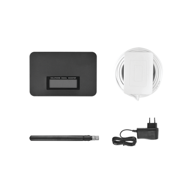 Kit Amplificador de Señal Celular de UNA banda de frecuencia / Mejora las llamadas convencionales / Soporta los datos de las tecnologías 2G y 3G de TELCEL AT&T y MOVISTAR / Puede cubrir un espacio de hasta 140 m2.