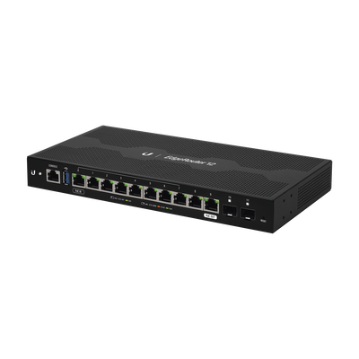 EdgeRouter 12  con 10 puertos 10/100/1000 Mbps + 2 puertos SFP  con funciones avanzadas de ruteo
