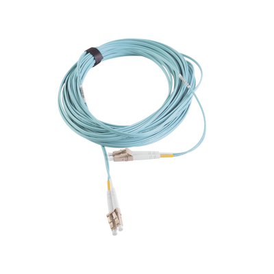 Jumper de Fibra Óptica Multimodo 50/125 XGLO OM3 LC-LC Duplex OFNR Color Aqua 7 Metros