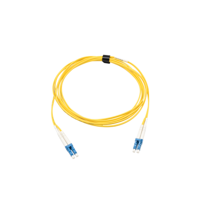 Jumper de Fibra Óptica Monomodo (OS2) XGLO Riser LC/UPC-LC/UPC Duplex OFNR Color Amarillo 3 Metros