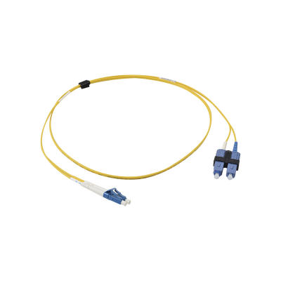 Jumper de Fibra Óptica Monomodo (OS2) XGLO Riser LC/UPC-SC/UPC Duplex OFNR Color Amarillo 1 Metro