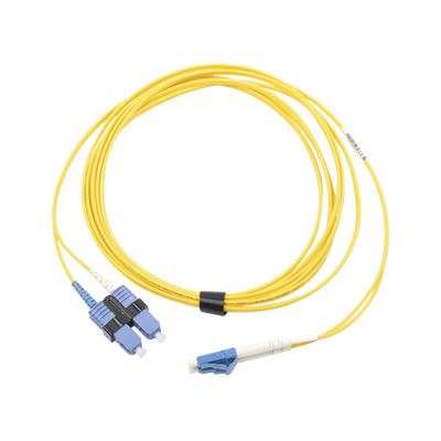 Jumper de Fibra Óptica Monomodo (OS2) XGLO LC/UPC-SC/UPC Duplex OFNR Color Amarillo 10 Metros