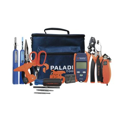 Kit de Herramientas Pro Plus para Instalación de Fibra Óptica con accesorios de limpieza de puertos/conectores desforradoras de fibra óptica y medidor de potencia