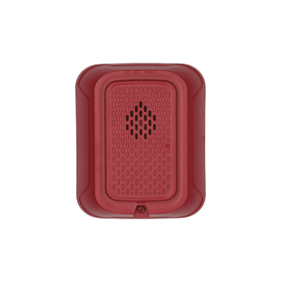Sirena para Montaje en Pared 12 a 24 Vcc Color Rojo Nuevo Diseño Moderno y Elegante y Menor Consumo de Corriente