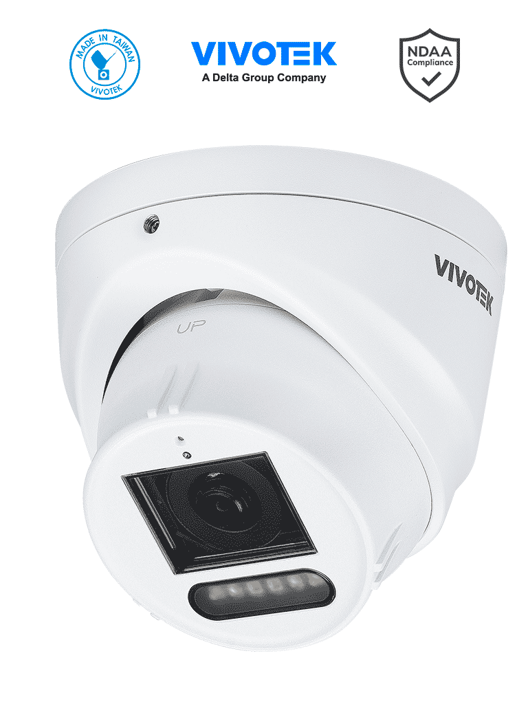 VIVOTEK IT9383-HVW - Camara IP domo exterior 5 MP Smart IR y Luz Blanca 30mts WDR Pro Lente Fijo 2.8 mm Micrófono Integrado Smart VCA Deep Search Protección IP66 IK10 SNV Ciberseguridad Trend Micro NDAA ONVIF