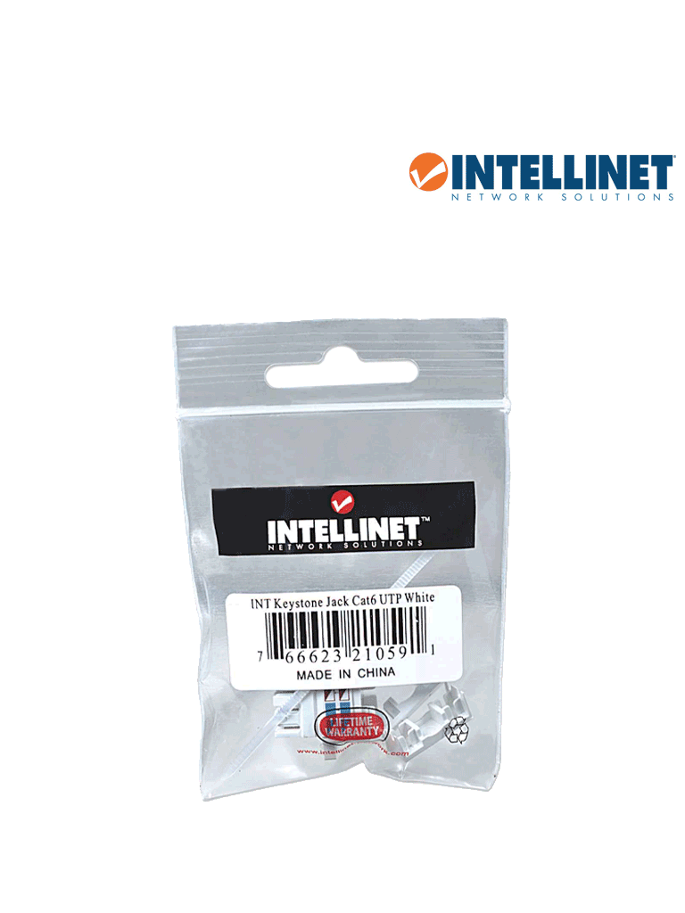 INTELLINET 210591 - Jack RJ45 CAT6 Keystone / de impacto 110 / color blanco
