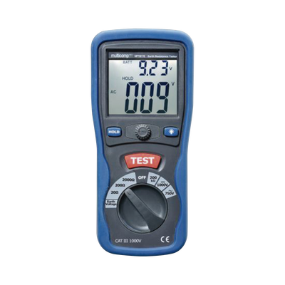 KIT de Medidor de Resistencia a Tierra Digital ( Terrómetro ) a 3 hilos CAT III / 1000 V.