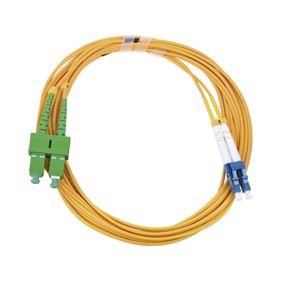 Jumper de Fibra Óptica Monomodo 9/125 LC/UPC-SC/APC PVC 2.0 mm Dúplex amarillo 3 metros