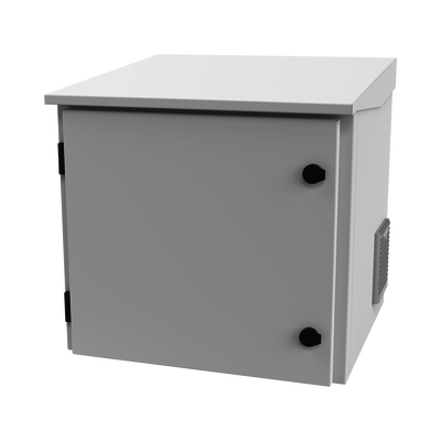 Gabinete de Exterior con Rack de 19" de 9UR con Ventiladores y Termostato Se envía el Gabinete armado (Montaje a poste o torre se vende por separado).