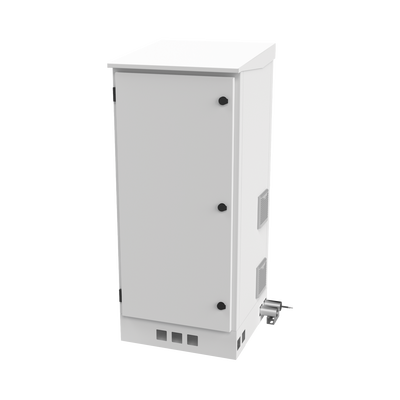 Gabinete de Piso para Exterior con Ventiladores y Termostato con Rack de 19" de 16 U + Espacio para Baterías Se envía el Gabinete Armado.