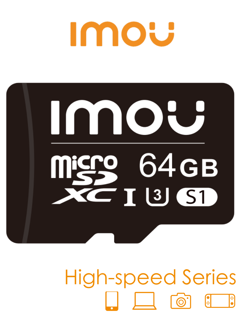 IMOU ST2-64-S1 - Memoria MicroSD de 64 Gb/ UHS-1 Clase 10 U3 V30/ 3D TLC NAND flash/ Velocidad de Lectura 95MB/s/ Ideal Para Cámaras de Seguridad Teléfonos Tablet etc./