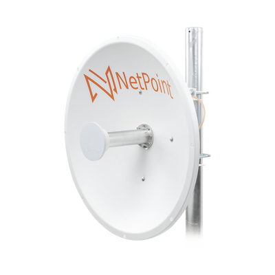 Antena Direccional de alto rendimiento / diámetro de 60 cm / 4.9-6.4 GHz / Ganancia 30 dBi / SLANT de 45 ° y 90 ° / Ideal para 30 km / Conector N-Hembra / Montaje y jumpers incluidos.