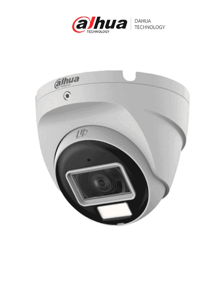 DAHUA HAC-T2A21N-U-IL-A- Cámara Domo de 2 Megapixeles/ Lente de 2.8 mm con Apertura Hasta 100°/ Iluminación Inteligente Hasta 30Mts con IR + 20Mts Luz Calida/ Con Micrófono Incorporado/ Para Exterior IP67/ Metal #OD #CD #COD