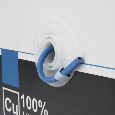 Bobina de cable de 305 metros Cat6+ CMR CALIBRE 23 ALTO RENDIMIENTO ETL UL color azul super flexible para aplicaciones de video vigilancia video HD y redes de datos. Uso interior.