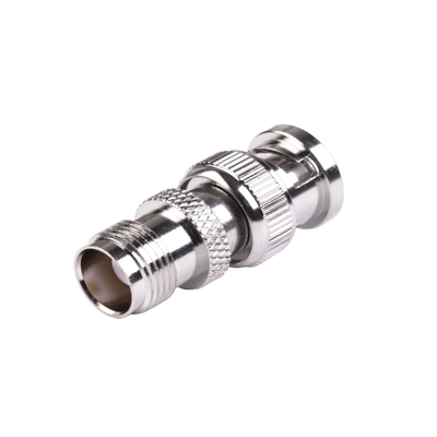Adaptador en Línea de Conector TNC Hembra a BNC Macho Níquel/ Oro/ Teflón.