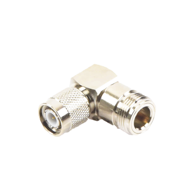 Adaptador en Ángulo Recto de Conector TNC Macho a N Hembra Níquel/ Oro/ Teflón.