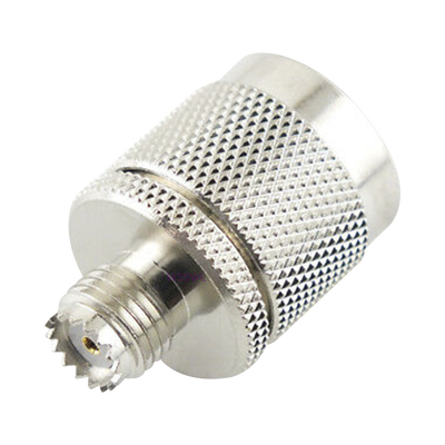 Adaptador en Línea de Conector Mini UHF Hembra a N Macho Níquel/ Oro/ Teflón.
