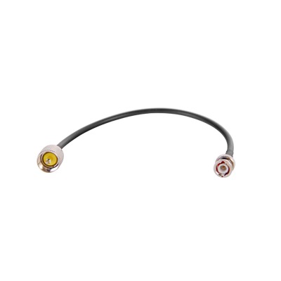 Jumper de 30 cm fabricado con cable RG-58U-SYS conector "BNC" y "UHF" en el otro extremo