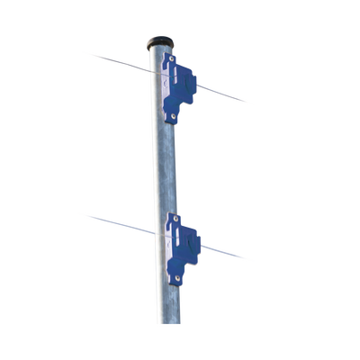 Aislador de Paso colo Azul reforzado para cercos eléctricos resistente al clima extremoso