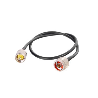 Jumper de 60 cm fabricado con cable RG-58U-SYS conector "N" y "UHF" del otro extremo