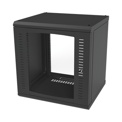Gabinete para Montaje en Pared Cuerpo Fijo con 12 Unidades de Rack de 19in Puerta de Cristal Templado Fabricado en Acero