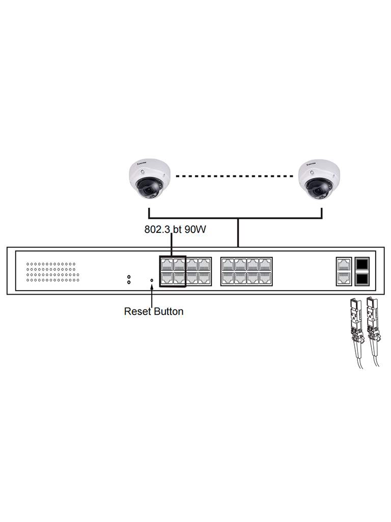 VIVOTEK AW-GEL-205A-260 - Switch PoE 20 puertos Administrable Lite 16 puertos GE 30W PoE 4 puertos GE 90W PoE 2 puertos GE UTP 2 puertos GE SFP lite 40 Gbps 260W totales PoE Extendido 250 Mts NDAA