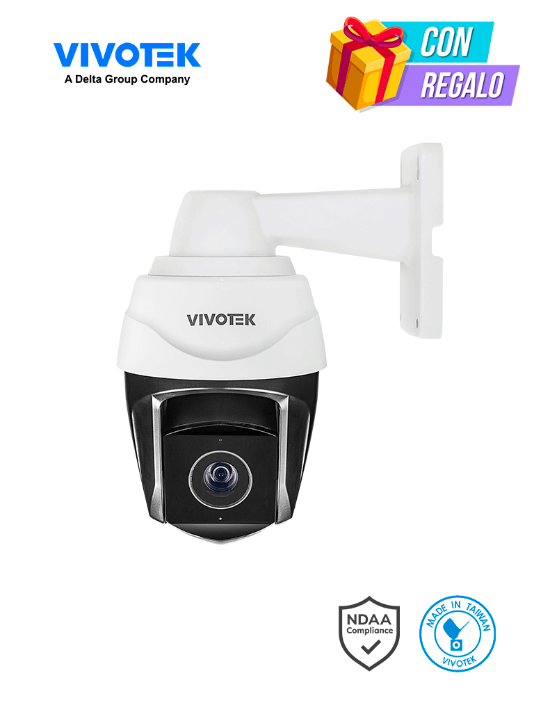 VIVOTEK SD9368-EHL - Cámara IP PTZ Exterior de 2 MP con Zoom Óptico 40x también con Smart IR 250m Protección Nema4X/IP66/IK10 EIS WDR Pro Smart Tracking y Ciberseguridad Trend Micro certificado NDAA ONVIF y Deep Search.