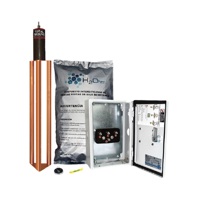 Kit de puesta a tierra de 45 A con Electrodo Filtro Acoplador y Compuesto H2Ohm.