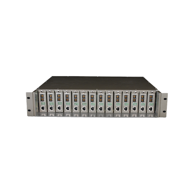 Chasis para Montaje en Rack de 14 bahías / Soporta Convertidores de Fibra Óptica TP-Link /  Compatibles (MC111CS  MC112CS  MC220L  MC110CS  MC100CM  MC210CS  MC200CM) / Plug and Play