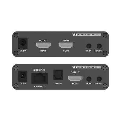 Kit Extensor HDMI hasta 700 metros con Conexión en Cascada / 4K @ 60 Hz/ 70 metros PTP con Cat 6 6a y 7 / IPCOLOR / CERO LATENCIA / SIN COMPRIMIR / Salida Loop / IR bidireccional / Puerto S/PDIF / Soporta ARC / Soporta 10 TT-676-Rx.