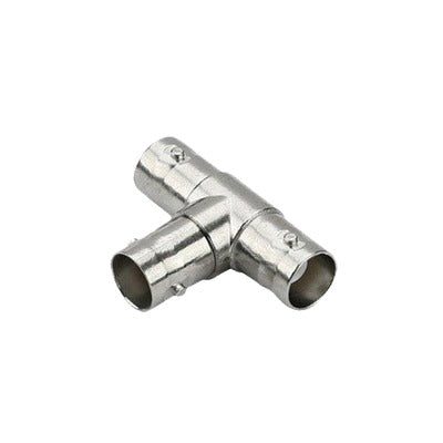 Adaptador en T para 75 Ohm de triple conectores BNC Hembras Níquel/ Oro/ Teflón.