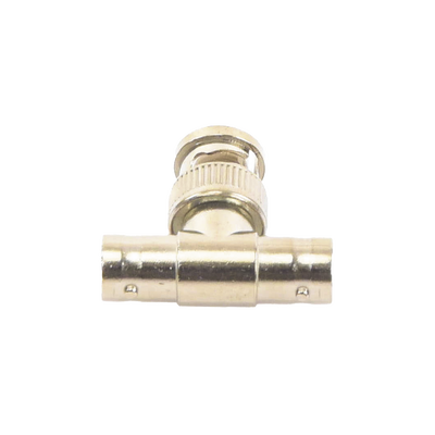 Adaptador en T para 75 Ohm de Conector BNC Macho a Doble BNC Hembra Níquel/ Oro/ Teflón.