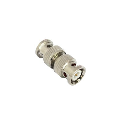 Adaptador tipo barril para 75 Ohm de conector BNC macho a BNC macho Níquel/ Oro/ Teflón.