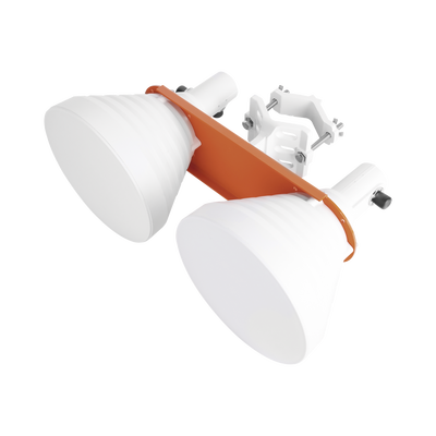 Antena Sectorial Simétrica doble sector de 30 ° y 19 dBi Conectividad para alta densidad de usuarios 4.9-6.5 GHz Estabilidad en ambientes de alto ruido Conector N-Hembra con montaje incluido